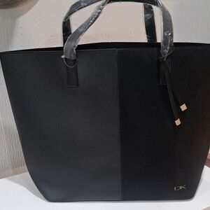 Donna KarenBlack Two-Tone Tote Bag